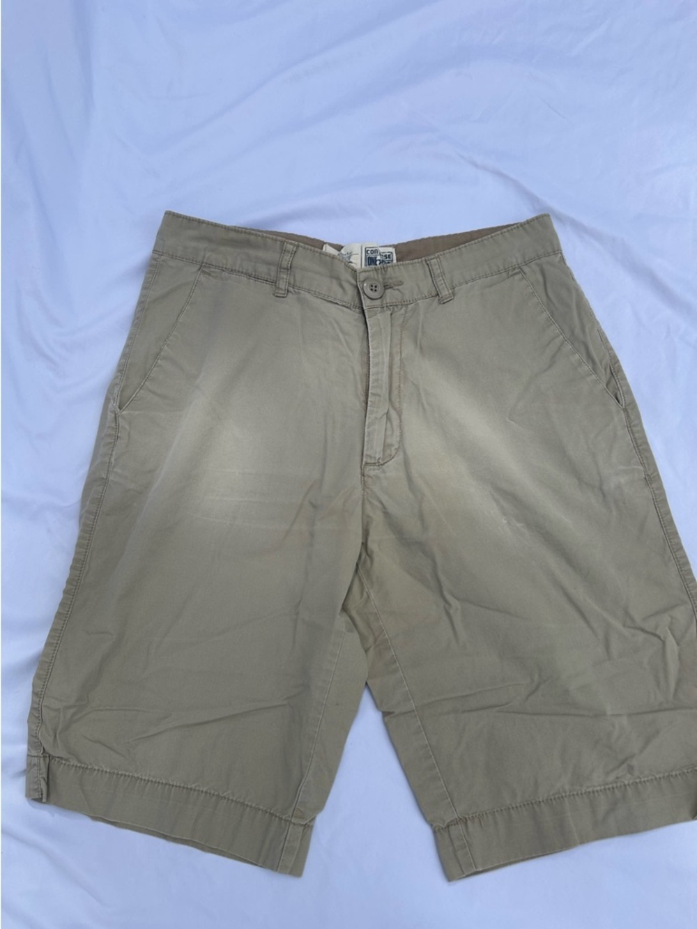 Converse one Stat Men's Tan Flat Front Shorts size 28